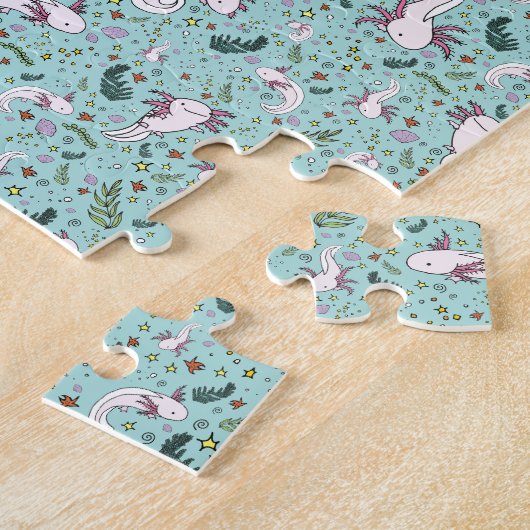 Axolotls in Blau Puzzle (Seite)