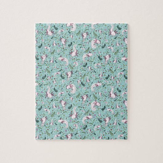 Axolotls in Blau Puzzle (Vertikal)