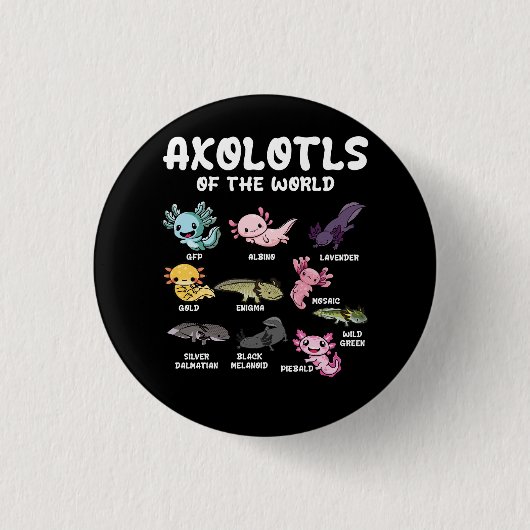 Axolotls of the World Niedlich Kawaii Axolotl Love Button (Vorderseite)