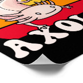 Axolotls Retro Sunset Axolotl Kawaii Poster (Ecke)