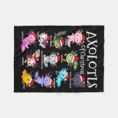 Axolotls Santa Hat Christmas Pajama Cute Animal Ax Fleecedecke (Vorderseite (Horizontal))