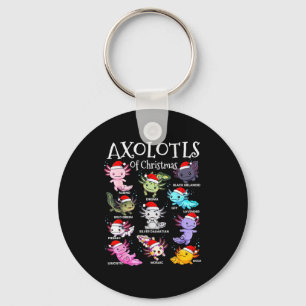 Axolotls Santa Hut Weihnachten Pyjama Süßes Tier A Schlüsselanhänger