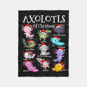 Axolotls Santa Hut Weihnachts-Pyjama Süßes Tier Ax Fleecedecke