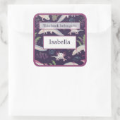 Axolotls Unterwasser Lila Buchzeichen Quadratischer Aufkleber (Tasche)