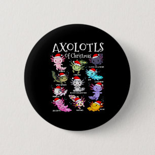 Axolotls Weihnachtsmannmütze Weihnachten Pyjama Sü Button