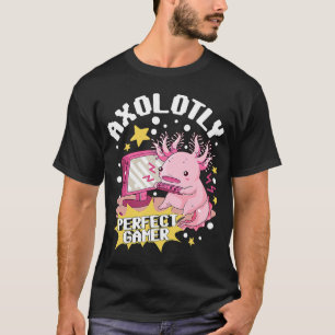 Axolotly Perfect Gamer Axolotl Playing Video Game T-Shirt