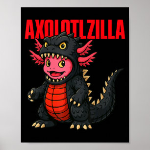 Axolotlzilla süßes Axolotl Halloween-Kostüm Jungen Poster