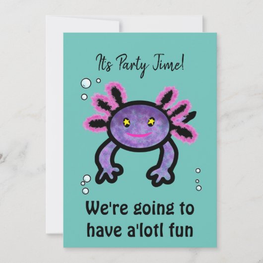 Axoltl-Party Einladung (Vorderseite)