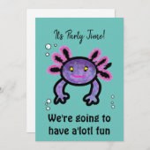 Axoltl-Party Einladung (Vorne/Hinten)