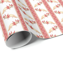 Axotl Streifen Geschenkpapier