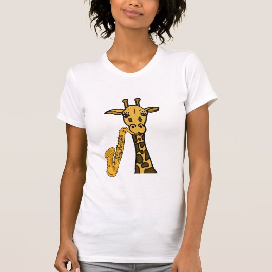 AXT Giraffe, die das Sax-Shirt spielt T-Shirt (Vorderseite)