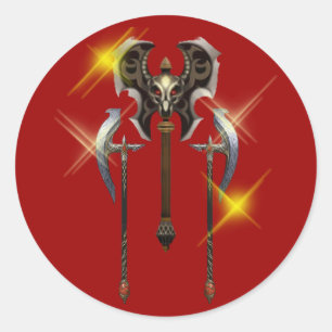Axt Streitaxt battle ax axe Runder Aufkleber