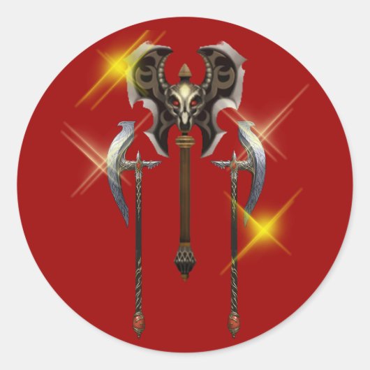 Axt Streitaxt battle ax axe Runder Aufkleber (Vorderseite)