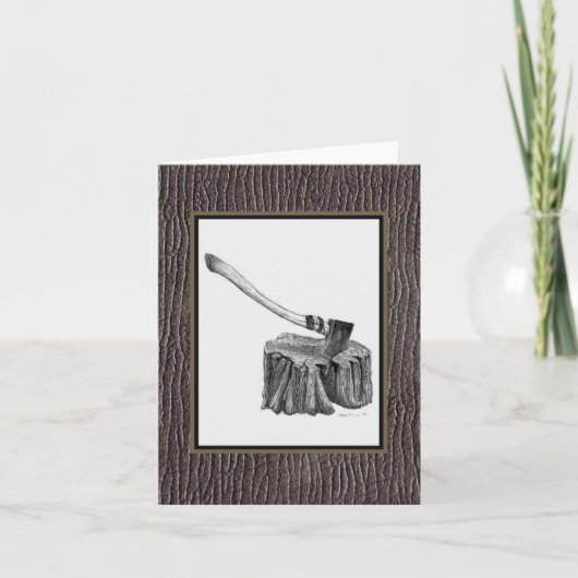 Axt und Stumpf Notecard Karte (Vorderseite)