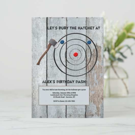 Axt-werfende Einladung (Stehend Vorderseite)