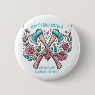 Äxte & Rosen - Axe-Werfen Junggesellinnenabschied Button