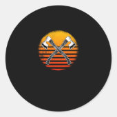 Äxte und Tomahawks werfen Runder Aufkleber (Vorderseite)