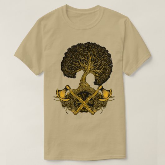 Äxte und Vegvisir Yggdrasil Classic TShirt (Design vorne)