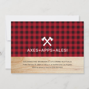 Axtwerfen Buffalo Plaid Party Einladung