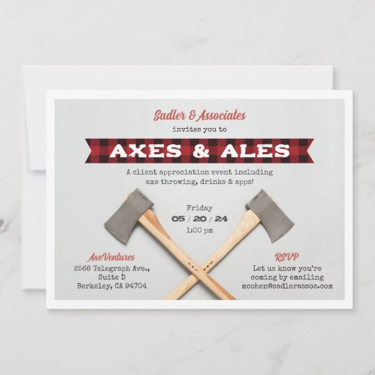 Axtwerfen Party Einladung (Vorderseite)