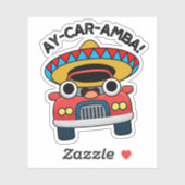 Ay-Car-Amba Funny Mexican Car Pun Aufkleber (Blatt)