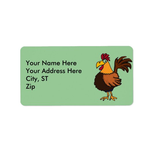 AY - Funny Rooster Address Labels Adressaufkleber (Vorne)