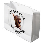 ¡Ay Que Rico Este Coquito! Große Geschenktüte (Vorderseite Schrägansicht)