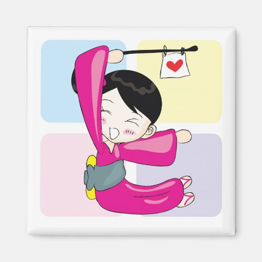 Aya-chan E-shape Square Magnet (Vorne)