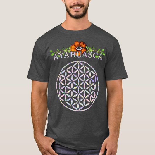 Ayahuasca Mandala Heilige Geometrie Blume des Lebe T-Shirt (Vorderseite)