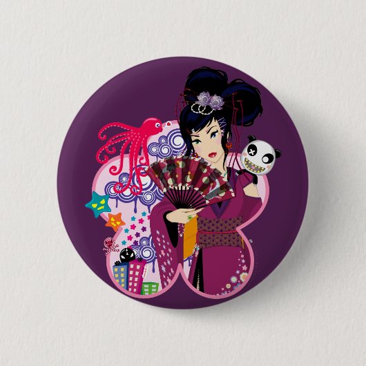 Ayaka in Harajuku Stadt Button (Vorderseite)