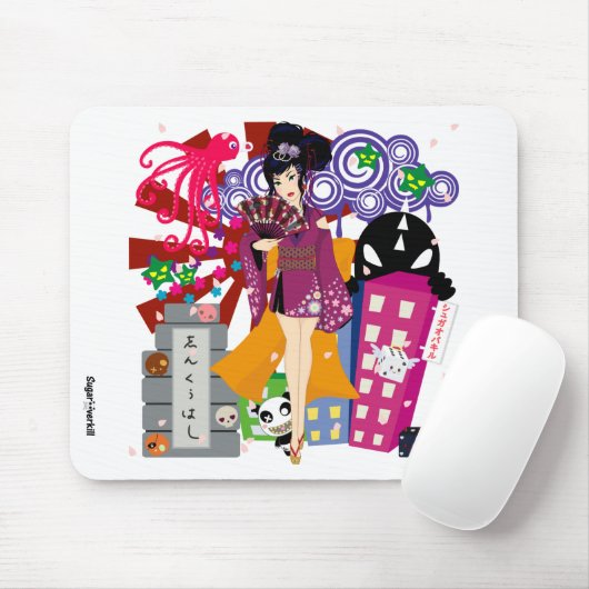 Ayaka in Harajuku Stadt Mousepad (Mit Mouse)