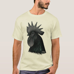 Ayam Cemani Hahn-Kopf T-Shirt