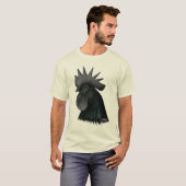 Ayam Cemani Hahn-Kopf T-Shirt (Vorne ganz)