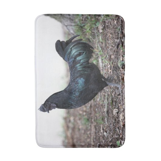 Ayam Cemani Hahn-Schwarz-Huhn-Hahn Badematte (Vorderseite Vertikal)