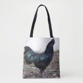 Ayam Cemani Hahn-Schwarz-Huhn-Hahn Tasche (Vorderseite)