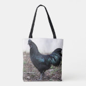 Ayam Cemani Hahn-Schwarz-Huhn-Hahn Tasche (Rückseite)