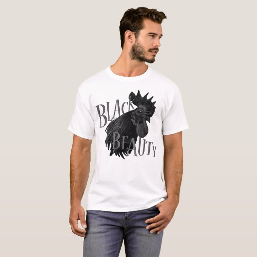 Ayam Cemani Rooster Chickens T-Shirt (Vorne ganz)