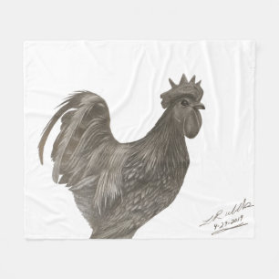 Ayam Cemani Rooster-Decke von Laurene Wells Fleecedecke