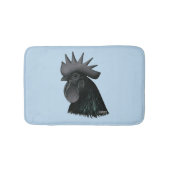 Ayam Cemani Rooster Head Badematte (Vorderseite)