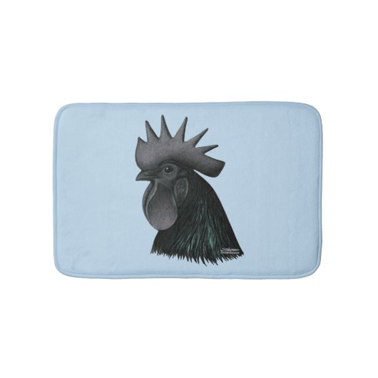 Ayam Cemani Rooster Head Badematte (Vorderseite)