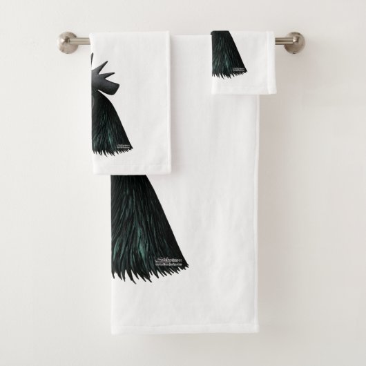 Ayam Cemani Rooster Head Badhandtuch Set (Insitu)