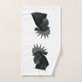 Ayam Cemani Rooster Head Badhandtuch Set (Handtuch)