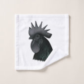Ayam Cemani Rooster Head Badhandtuch Set (Waschlappen)