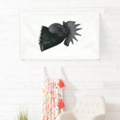 Ayam Cemani Rooster Head Banner (Insitu)