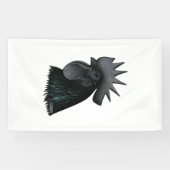 Ayam Cemani Rooster Head Banner (Horizontal)