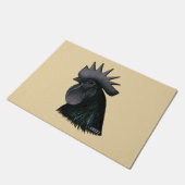 Ayam Cemani Rooster Head Fußmatte (Schrägansicht)