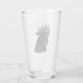Ayam Cemani Rooster Head Glas (Rückseite)