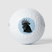 Ayam Cemani Rooster Head Golfball (Vorderseite)