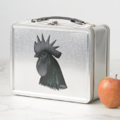 Ayam Cemani Rooster Head Metall Brotdose (Beispiel)
