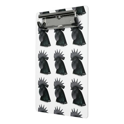 Ayam Cemani Rooster Head Mini Klemmbrett (Gewinkelt2)